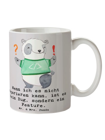 Mr. & Mrs. Panda Trinkbecher Feature Charme mit Spruch in Grau Pastell