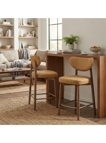 VASAGLE 2er-Set: Barhocker Mazie in Karamellbraun - (B)51.5 x (H)95.5 x (T)50 cm