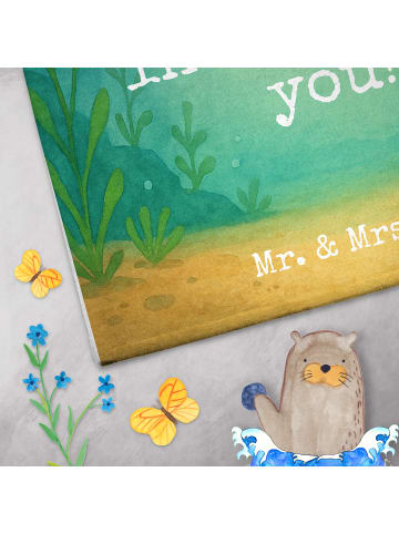 Mr. & Mrs. Panda Handtuch Gäste-WC Schildkröten Paar Design mit ... in Weiß