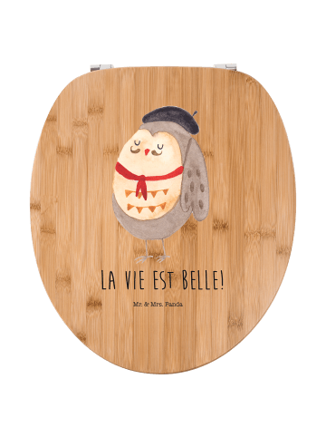 Mr. & Mrs. Panda WC Brille Eule Frankreich mit Spruch in Braun