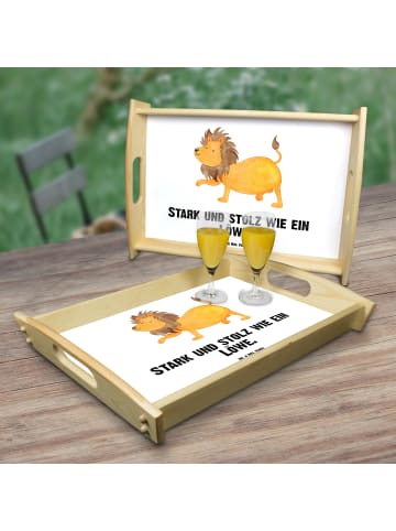 Mr. & Mrs. Panda Tablett Sternzeichen Löwe mit Spruch in Weiß