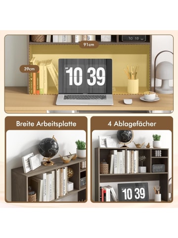 COSTWAY Schreibtischregal 94 x 25 x 73 cm in Hellbraun