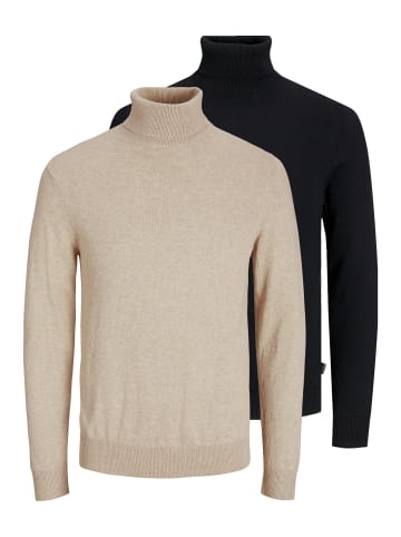 Jack & Jones Pullover Emil Knit in Schwarz / beige