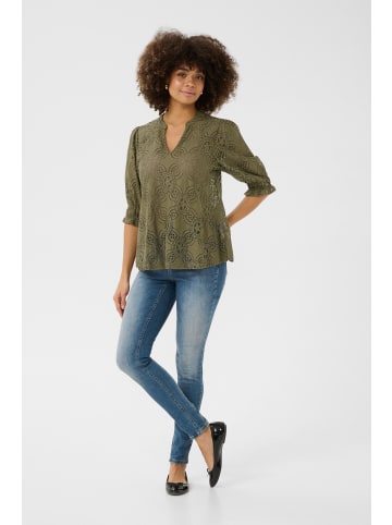 CULTURE Langarm-Bluse CUolu in Dusky Green