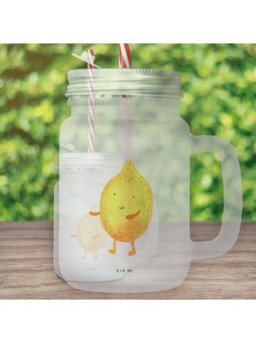 Mr. & Mrs. Panda Trinkglas Mason Jar Beste Freunde Zitrone ohne ... in Transparent