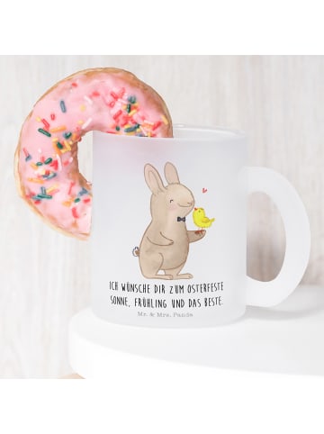 Mr. & Mrs. Panda Teetasse Hase Küken mit Spruch in Transparent