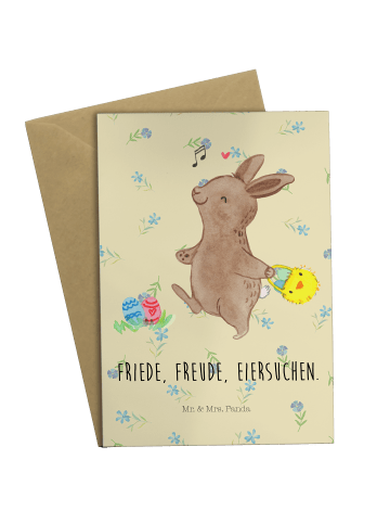 Mr. & Mrs. Panda Klappkarte Hasen Eier suchen mit Spruch in Blumig