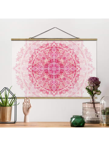 WALLART Stoffbild - Mandala Aquarell Ornament pink in Pink