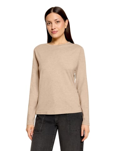 BETTY & CO Casual-Shirt mit Rundhalsausschnitt in Taupe Melange