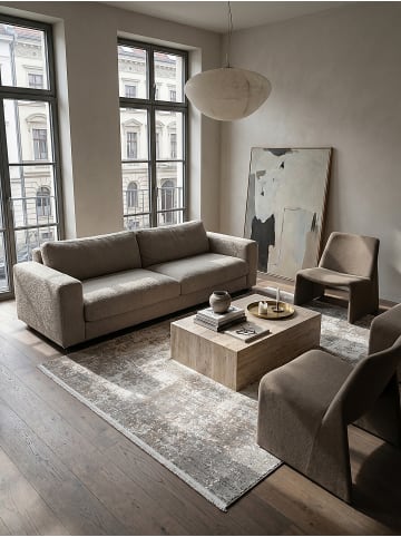 KADIMA DESIGN Läufer Vintage Kurzflor pflegeleicht Wohnzimmer Schlafzimmer in Greige