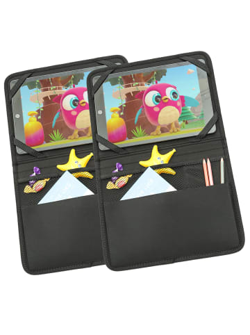 GORANDO 2x Rückenlehnentasche für Auto Tablet Organizer für Auto Rücksitz in schwarz