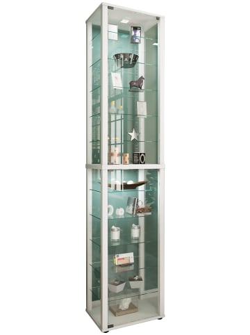 VCM  Holz Glas Stand Vitrine Kavisa XXL in Weiß