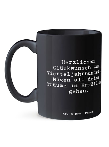Mr. & Mrs. Panda Tasse Spruch 25. Geburtstag Freude mit Spruch in Schwarz