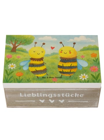 Mr. & Mrs. Panda Aufbewahrungsbox Biene Verliebt Design ohne Spruch in Weiß