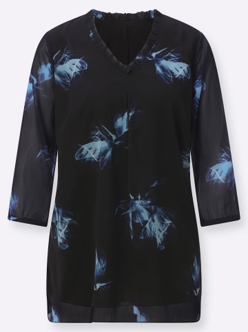 WITT WEIDEN Tunika in schwarz-aquamarin-bedruckt