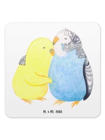 Mr. & Mrs. Panda Untersetzer Set Wellensittich Liebe ohne Spruch in Weiß