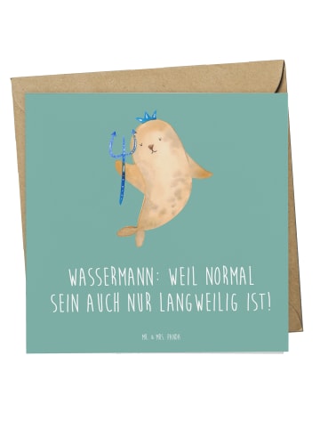 Mr. & Mrs. Panda Grußkarte Wassermann Unikat mit Spruch in Meeresbrise