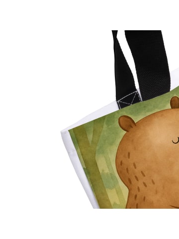 Mr. & Mrs. Panda Tote Bag Bär Morgenkaffee Design mit Spruch in Weiß