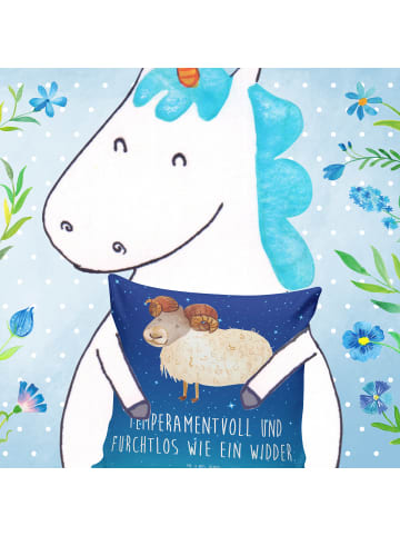 Mr. & Mrs. Panda Sofakissen Sternzeichen Widder mit Spruch in Sternenhimmel Blau