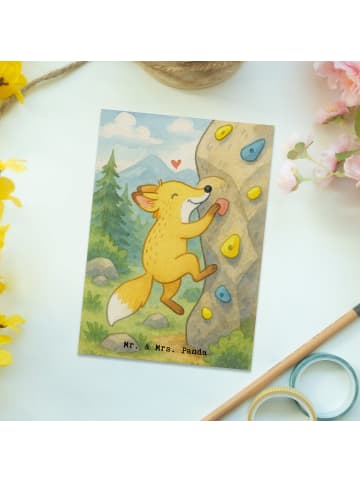 Mr. & Mrs. Panda Ansichtskarte Fuchs Bouldern Design ohne Spruch in Weiß