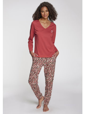 VIVANCE DREAMS Pyjamahose in rot-schwarz-gemustert
