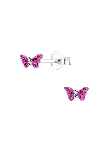 Alexander York Ohrstecker SCHMETTERLING fuchsia in 925 Sterling Silber, 2-tlg.