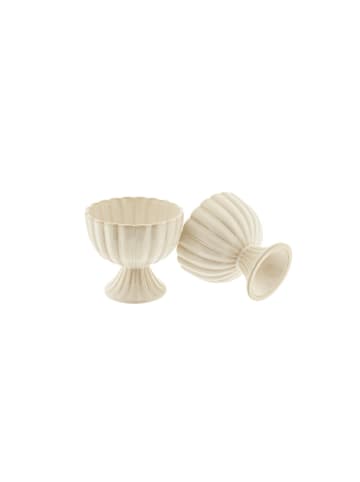 Almina Bloomy Eis- & Dessertschale 2-teilig aus hochwertigem Porzellan in Creme