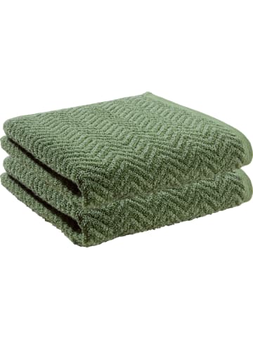 REDBEST Frottier, Jacquard Duschtuch 2er-Pack Palmdale in grün