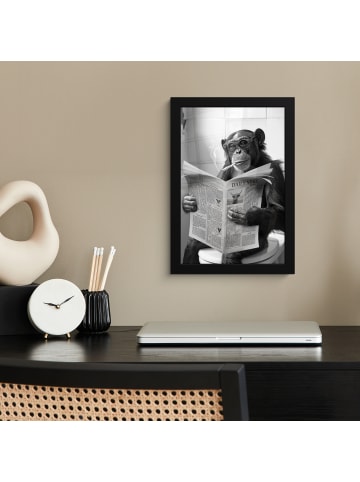 MuchoWow Poster mit Leiste Zeitung Affe