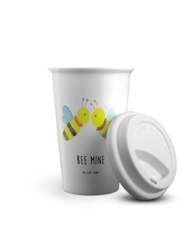 Mr. & Mrs. Panda Tumbler Biene Liebe mit Spruch in Weiß