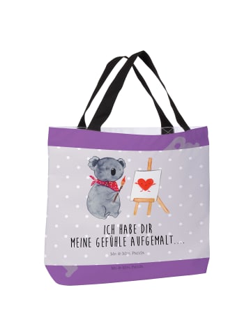 Mr. & Mrs. Panda Stofftasche Koala Künstler mit Spruch in Grau Pastell