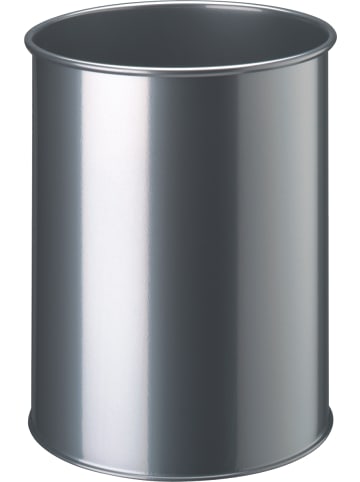 Durable Papierkorb Metall rund 15l metallic silber