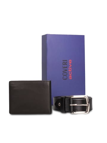 Enrico Coveri Geldbörsen- und Gürtel-Set in BLACK