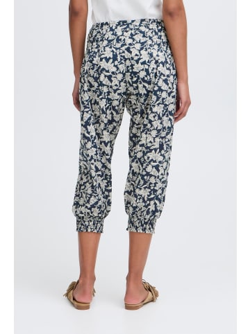 Pulz Pants Suiting PZJILL regular fit in Navy Off White Flower Printed