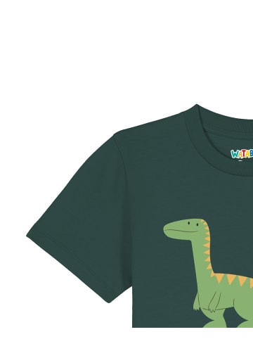 wat? Apparel T-Shirt Baby Dinosaurier in Dunkelgrün