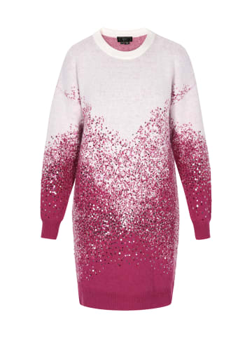 faina Damen Kleid in Wollweiss Fuchsia