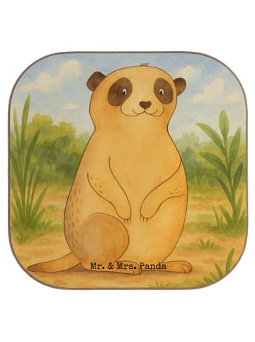 Mr. & Mrs. Panda Untersetzer für Gläser Erdmännchen Design ohne ... in Weiß