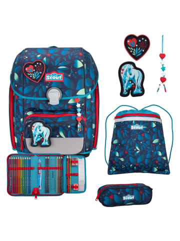 Scout Genius Exklusiv LED - Schulranzen Set 4tlg. (Planets) in White Unicorn