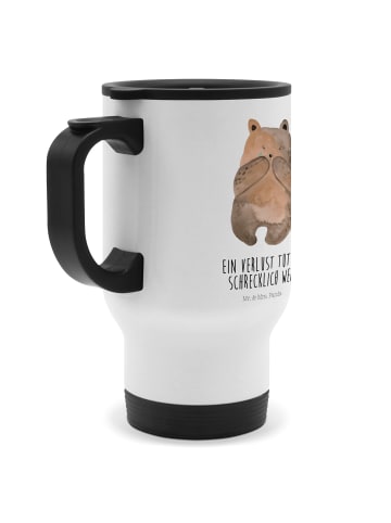 Mr. & Mrs. Panda To Go Becher Bär Verlust mit Spruch in Weiß
