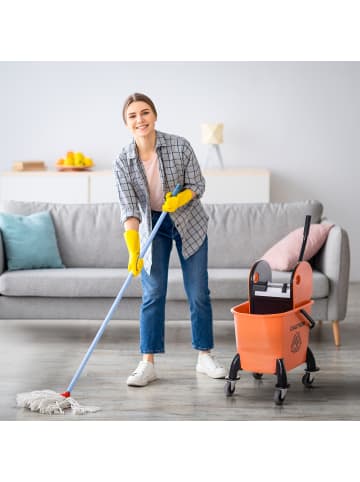 HOMCOM Putzwagen-44L x 36B x 90H cm-Orange