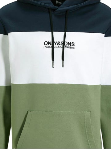 Only&Sons Colorblock Kapuzenpullover Design Sweat Hoodie in Blau-2