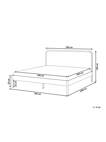 Beliani Doppelbett DOSCHES in Braun - (W) 186 x (H) 100 x (L) 208 cm