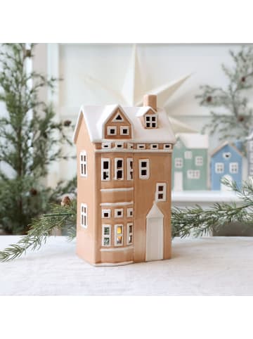 Chic Antique Chamonix Lichthaus 8 aus Keramik für Teelicht in beige