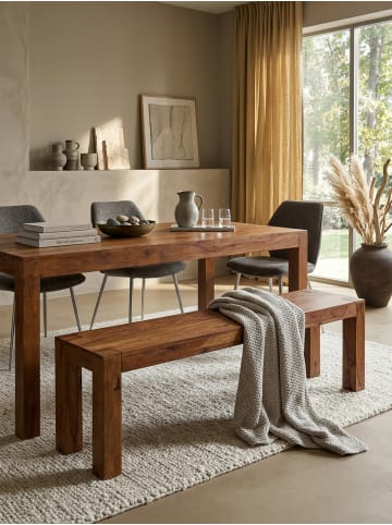 KADIMA DESIGN Esszimmer Sitzbank MUMBAI Massiv-Holz 140 x 45 x 35 cm in Massivholz
