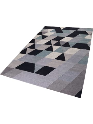 Esprit home Teppich "Triango Kelim" in Multicolor/Silber/Blau/Dunkelblau