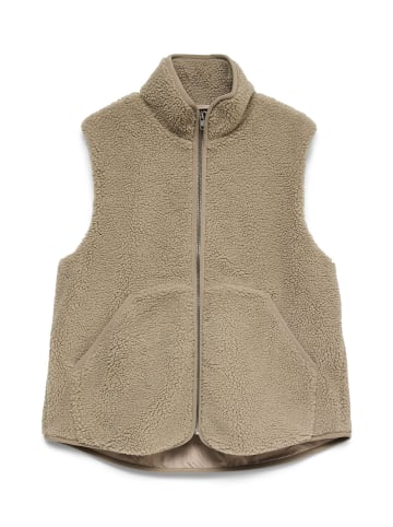 Vero Moda Teddyfell Weste in Laurel Oak