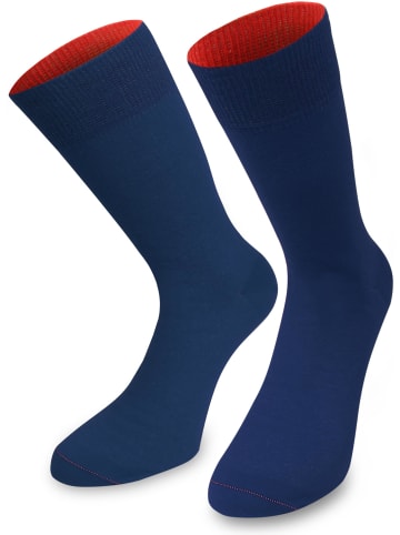 normani 1 Paar Socken Bi-Color in Marine/Rot