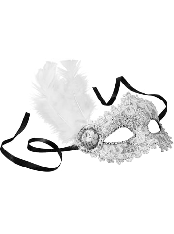 tectake Elegante Halbmaske in Einheitsgröße, silber