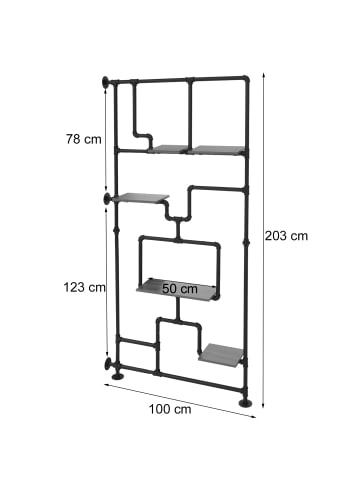 MCW Raumteiler mit Regal P10, Braun