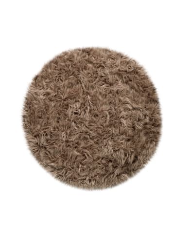 KADIMA DESIGN Hochflor Teppich Shaggy waschmaschinenwaschbar Einfarbig in Beige